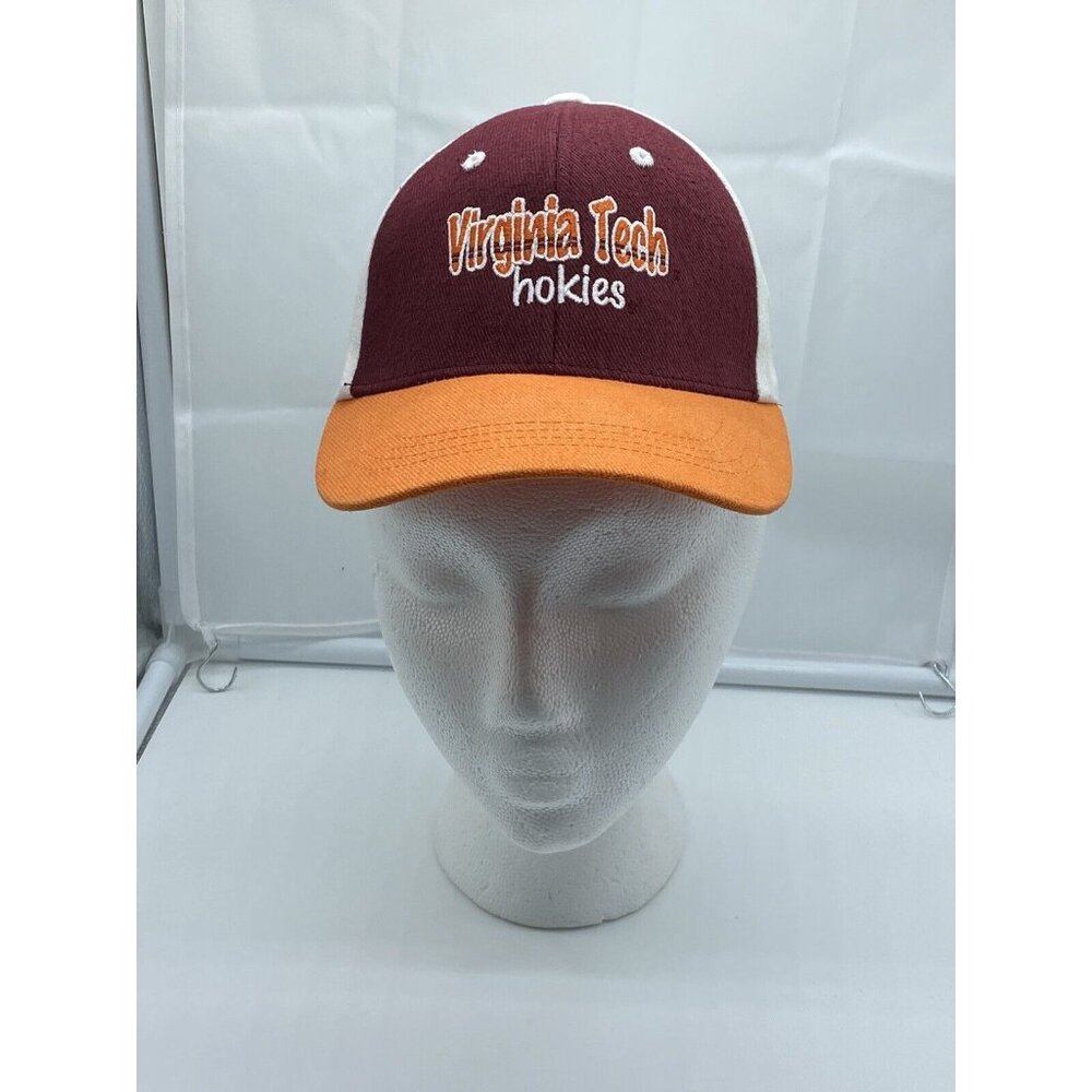 Virginia Tech Hokies Maroon Orange Adjustable Youth Baseball Cap Hat Hook & Loop